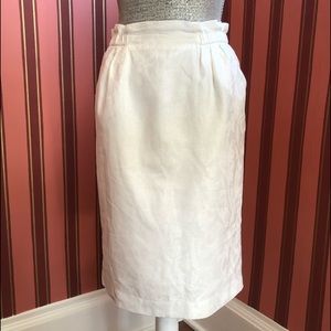 Peter Nygard White Linen/Cotten Skirt